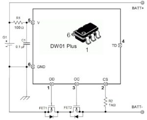 Схема контроллера DW01-Plus